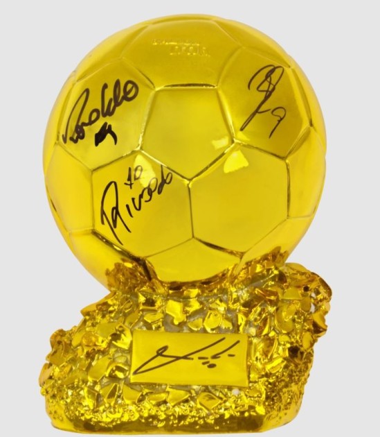 Ronaldo Nazario, Kaka, Benzema, Modric and Rivaldo Signed Ballon d’Or Trophy