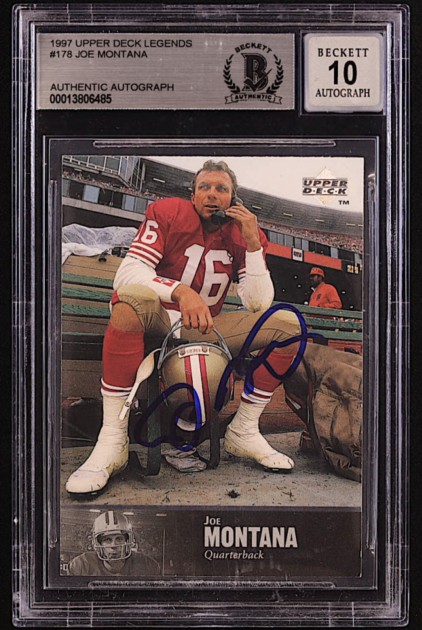 Joe Montana Signed 1997 Upper Deck Legends #178 Card