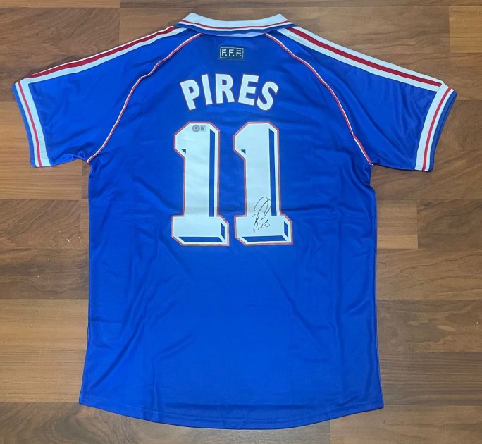 Robert Pires' France World Cup 1998 Signed Replica Shirt