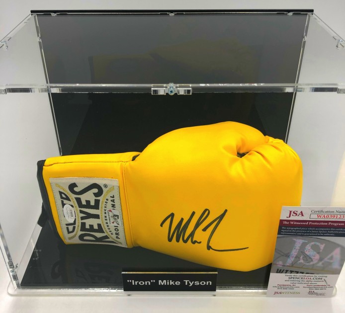 Mike Tyson Signed Boxing Glove In Display Case