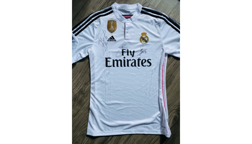 Real Madrid 2014/15 BBC Trio Signed Shirt 