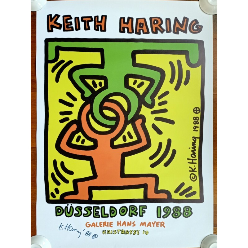 Hans Mayer Galerie Original 1988 Poster by Keith Haring