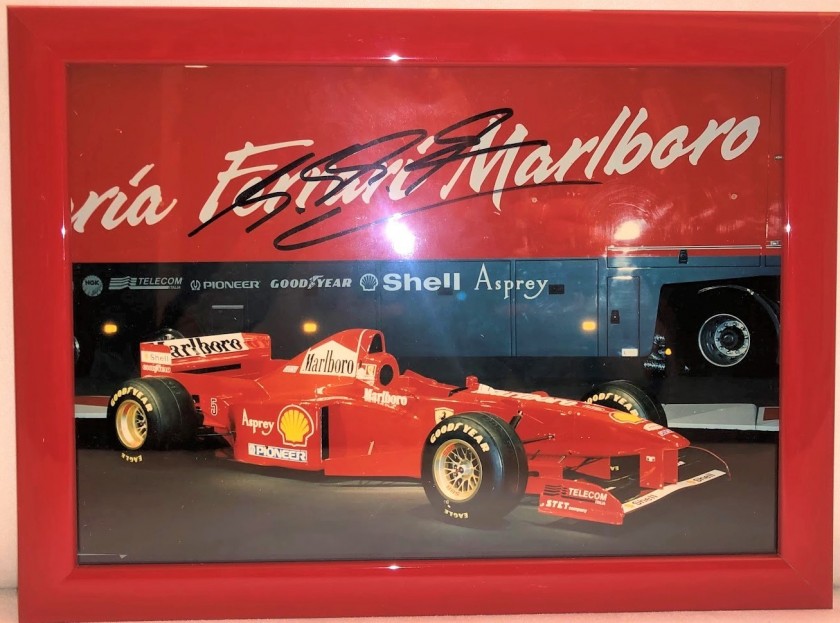 Fotografia autografata da Michael Schumacher