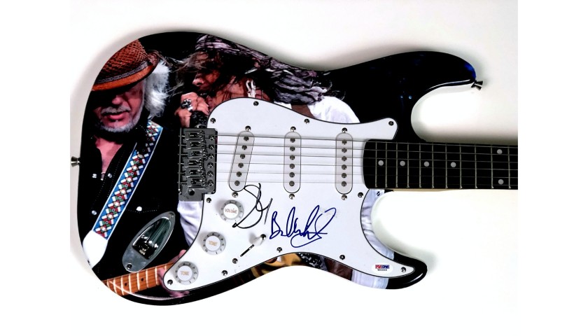 Aerosmith Hand Signed Custom Graphics Guitar