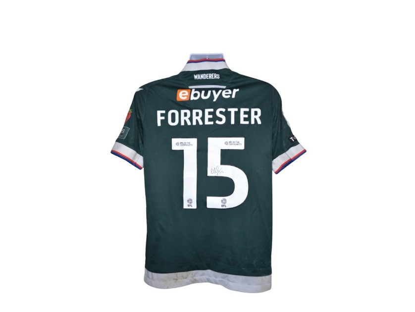 Maglia away indossata Will Forrester Bolton Wanderers, vs Exeter City - Autografata