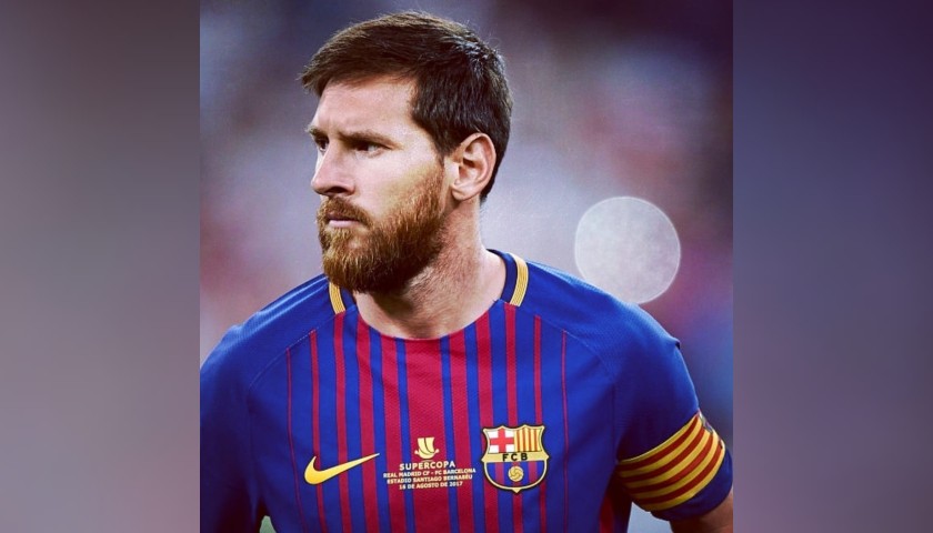 Messi's Barcelona Match Shirt, Supercopa de Espana 2017