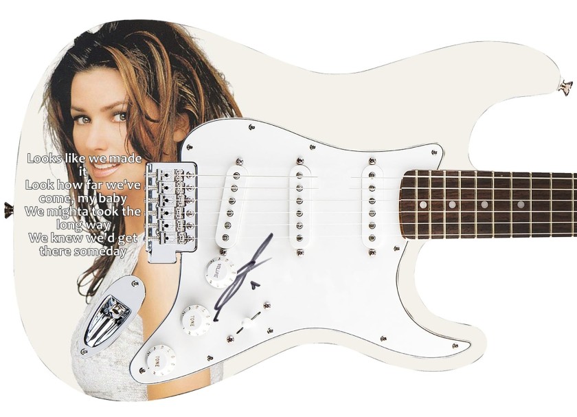 Shania Twain Signed Custom Graphics Guitar