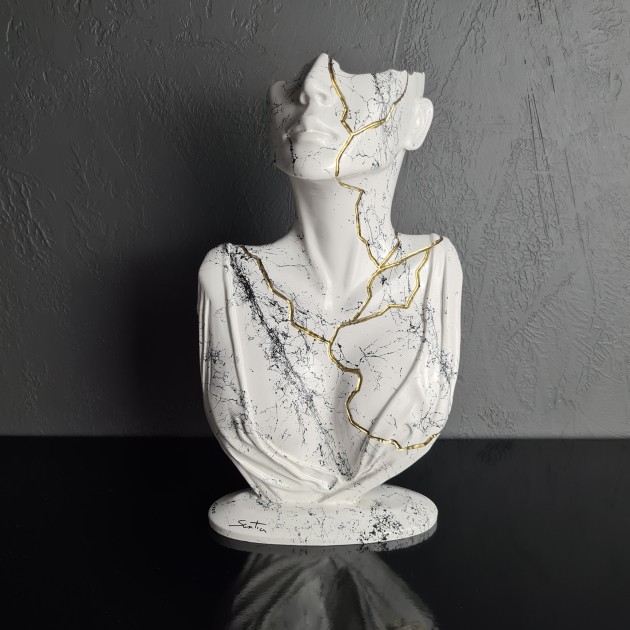 "Tired Face White and Black Marble" by Santicri
