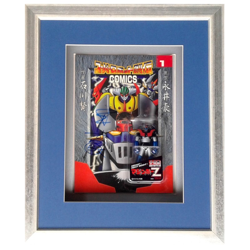 Gō Nagai - Action Figure di Mazinga Z Autografato e Incorniciato