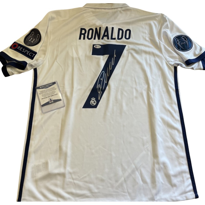 Maglia del Real Madrid 2017 firmata da Cristiano Ronaldo per la Champions League
