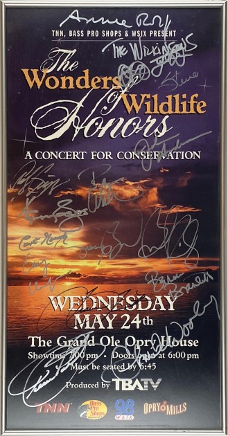 Poster Grand Ole’ Opry incorniciato autografato dalle leggende della musica country