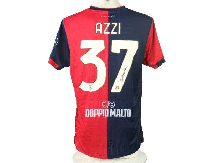 Azzi's Signed Unwashed Shirt, Cagliari vs Como 2024