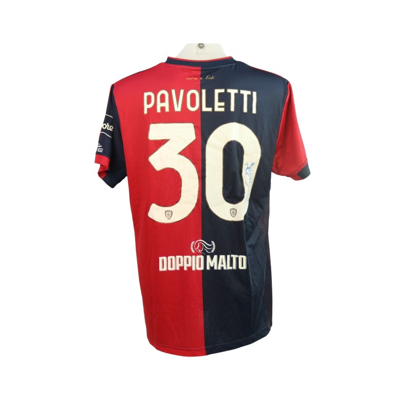 Pavoletti's Signed Unwashed Shirt, Cagliari vs Empoli 2024