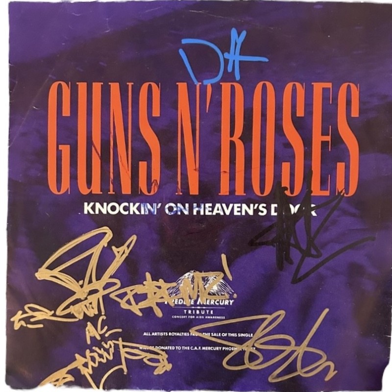 Guns N' Roses Firmato Knockin' On Heaven's Door Vinile 45