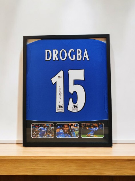 Maglia del Chelsea incorniciata - Autografata da Didier Drogba