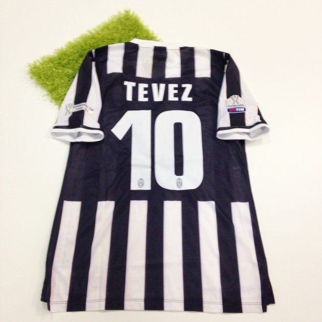 Tevez Juventus match issued shirt, Italian SuperCup 2013