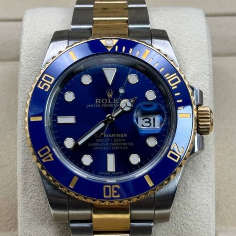 Rolex submariner date acciaio oro blue dial 2018 full set