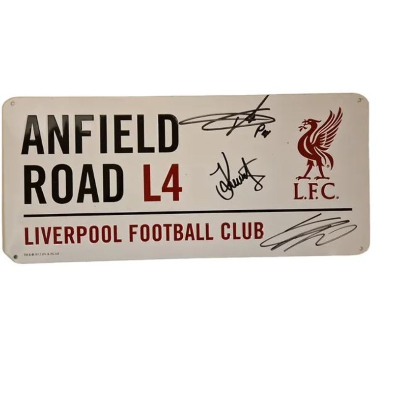 Jurgen Klopp, Lijnders and Peter Krawietz Signed Road Sign 