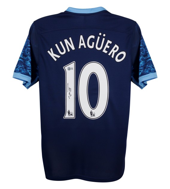 Sergio Kun Aguero's Manchester City Signed Replica Shirt