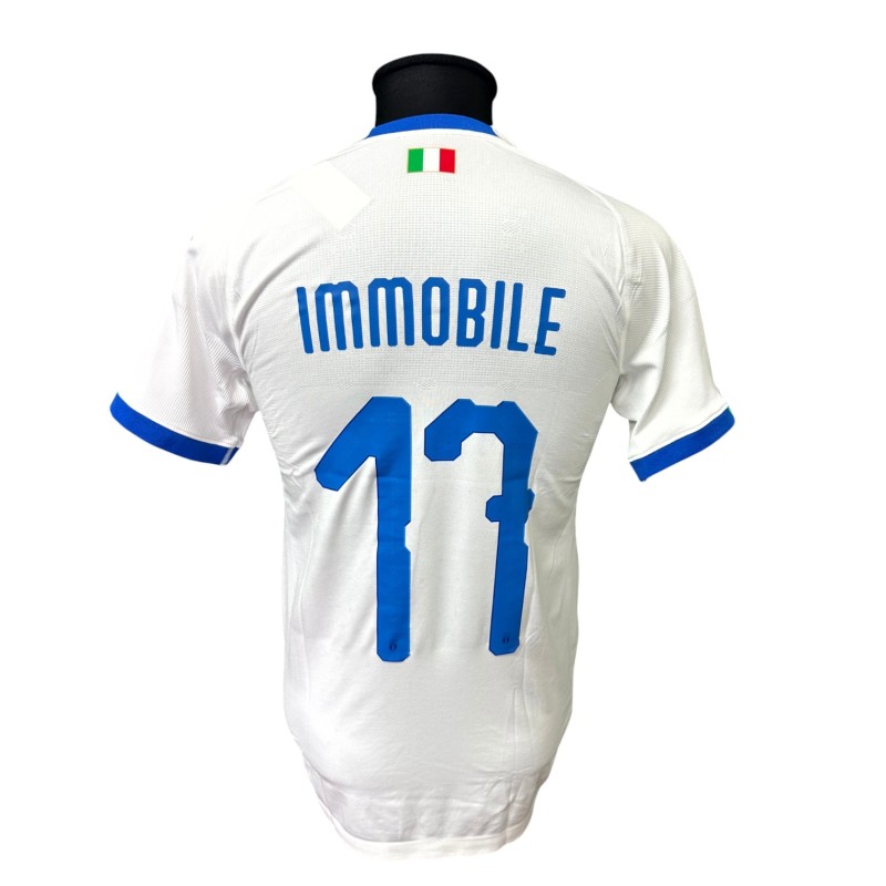 Immobile's Issued Shirt, Argentina vs Italy 2018 - Astori Commemorative Special Patch 