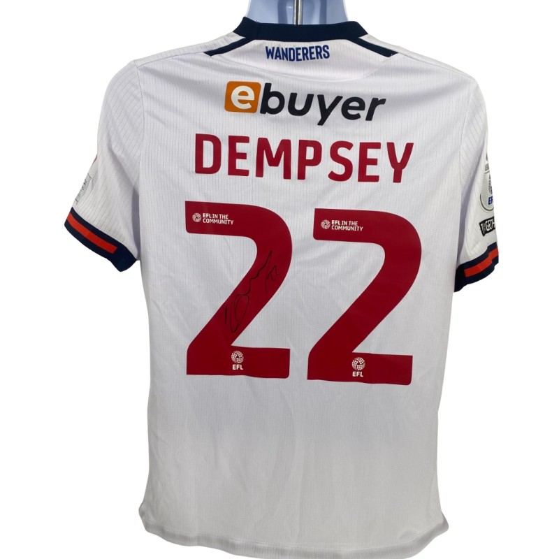 La maglia firmata di Kyle Dempsey del Bolton Wanderers indossata durante la partita