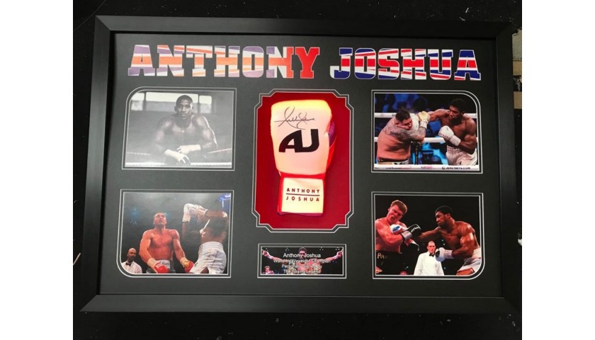 A Signed Glove and Photo Display of World Heavyweight Boxing Champion, Anthony Joshua