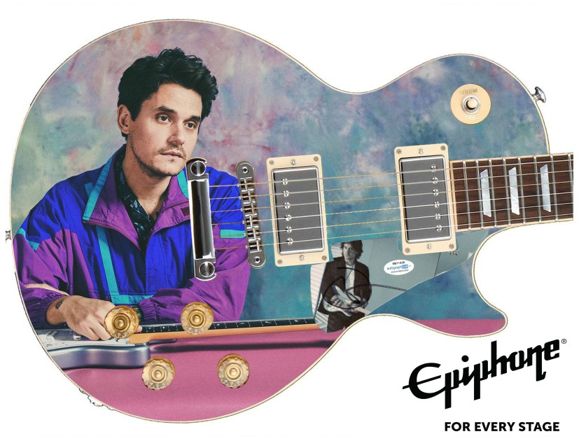 John Mayer Signed Custom Graphics Guitar 