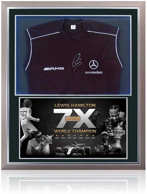 Lewis Hamilton Signed Mercedes T-Shirt Presentation