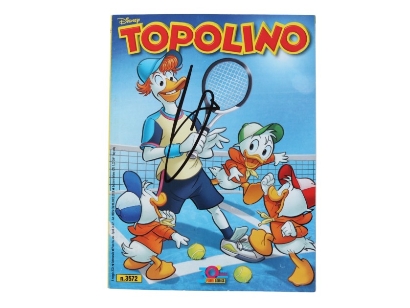 Topolino autografato da Jannik Sinner