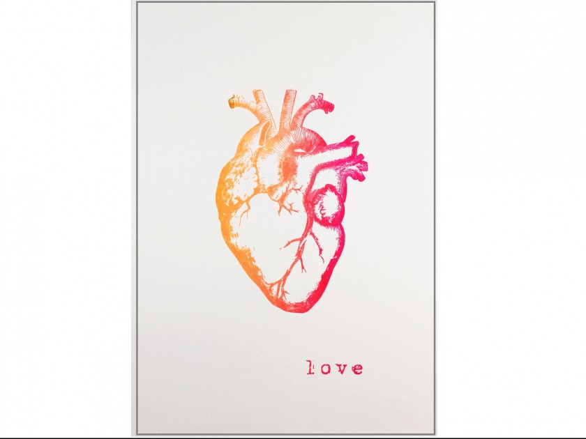 "Love" serigraph on paper by Lucia Elefante