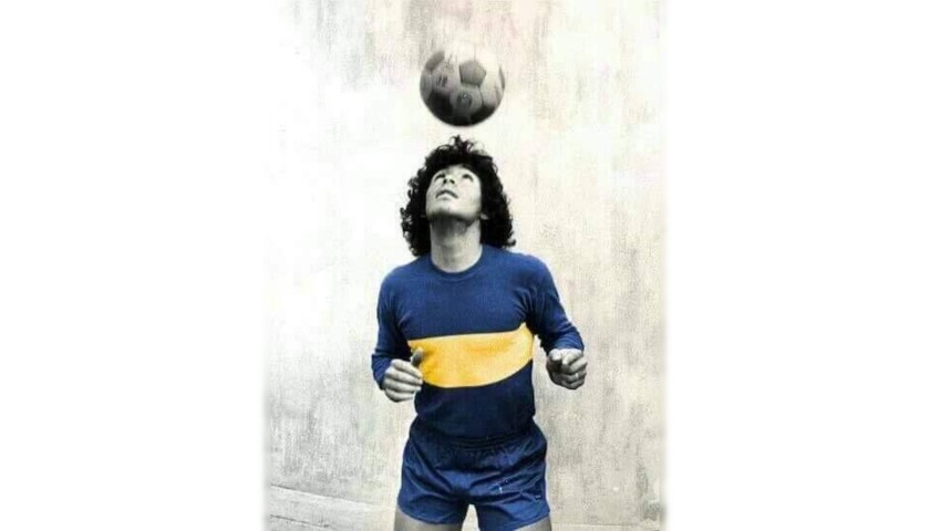 Boca Juniors Shirt, 1970s - Signed by Diego Maradona