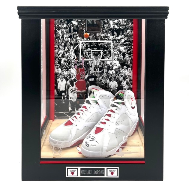 Air Jordan 7 edizione limitata 23/23 con teca e LED inclusi - Autografate da Michael Jordan