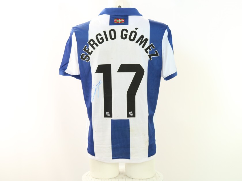 Sergio Gomez's Real Sociedad vs PAOK Signed Unwashed Shirt, Europa League 2025