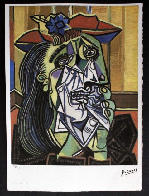 Pablo Picasso - Original Offset Lithograph Print with Dry Stamp