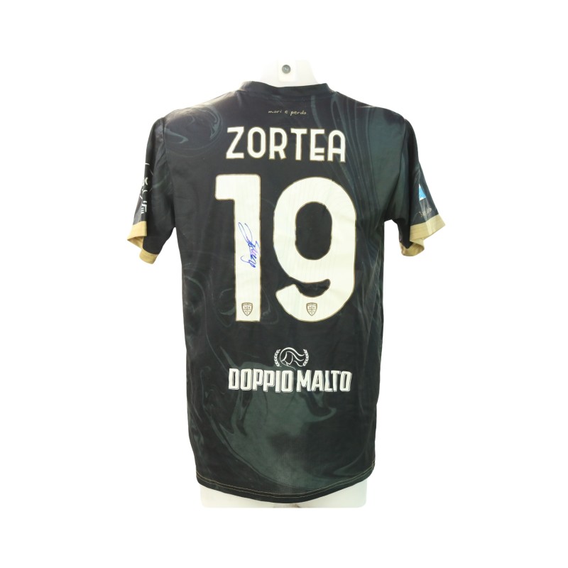 Zortea's Signed Unwashed Shirt, Lazio vs Cagliari 2024