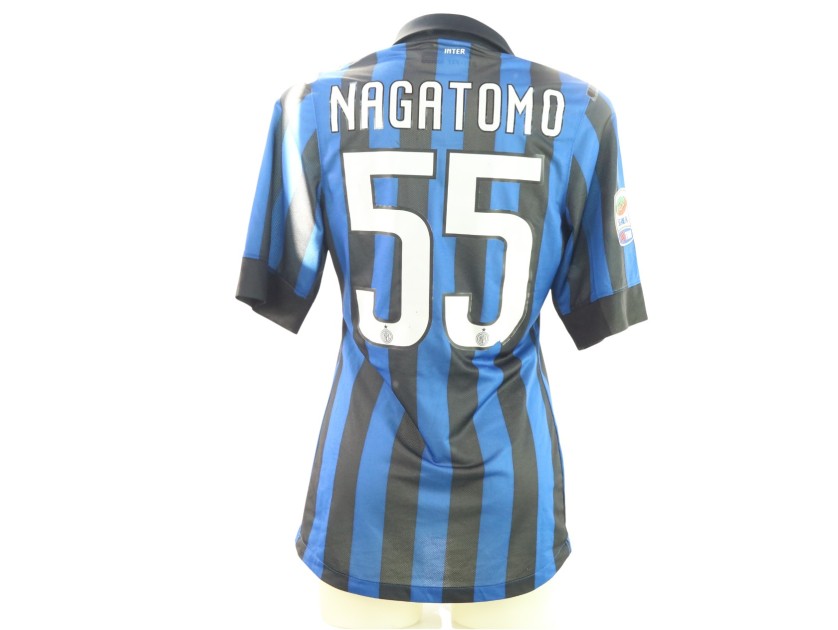 R - Nagatomo's Inter Match-Issued Shirt, 2011/12