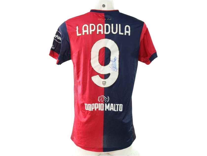 Lapadula's Signed Unwashed Shirt, Cagliari vs Milan 2024