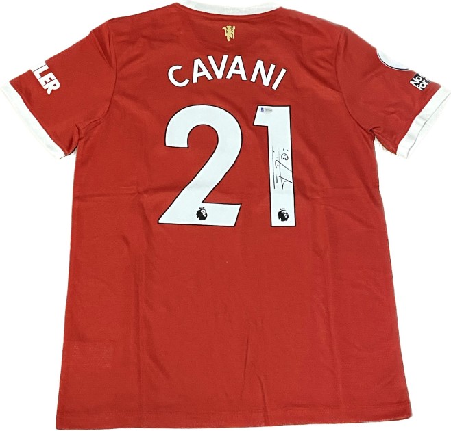 La maglia replica firmata di Edinson Cavani per il Manchester United 2021/22