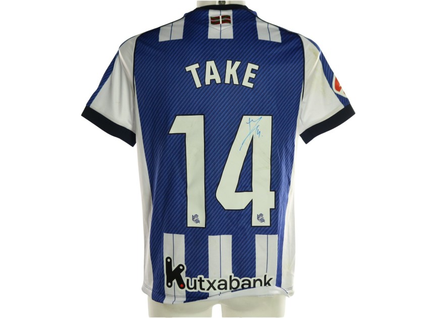 Take's Signed Unwashed Shirt, Real Sociedad vs Getafe 2026