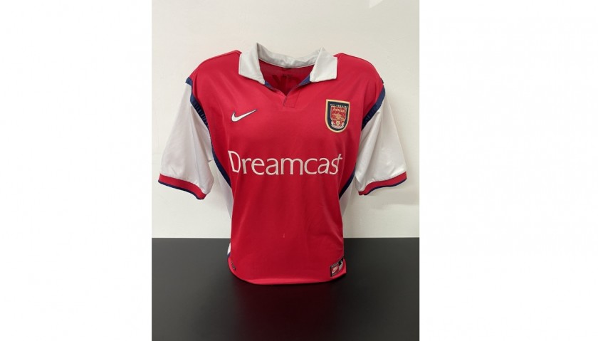 Arsenal Retro Shirt - Signed by Bergkamp - CharityStars