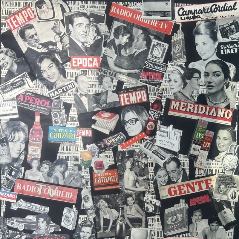 Collage Painting With Vintage Newspaper