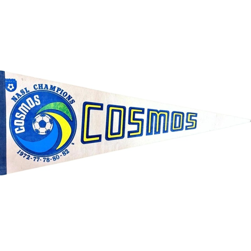 New York Cosmos Official Pennant, 1980s - Signed by Pelé