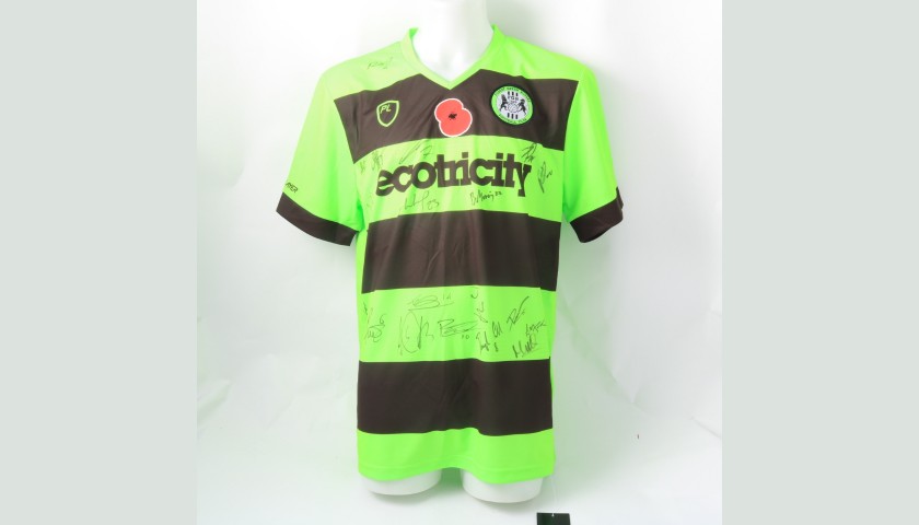 Forest Green Rovers Official Poppy Shirt Signed by the Team