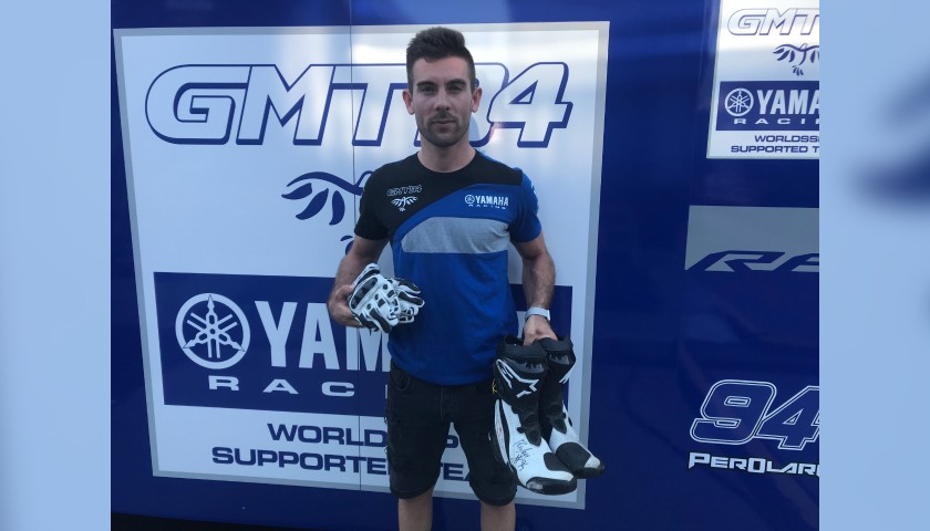 Racing Boots Worn and Signed by Corentin Perolari at Portimao