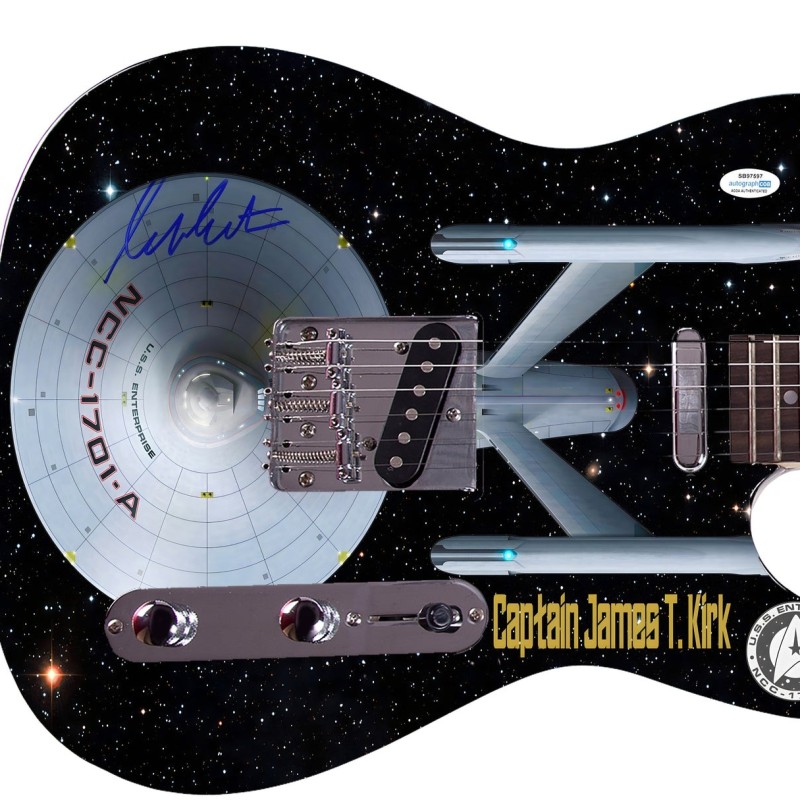 William Shatner Signed Star Trek Custom Graphics Guitar