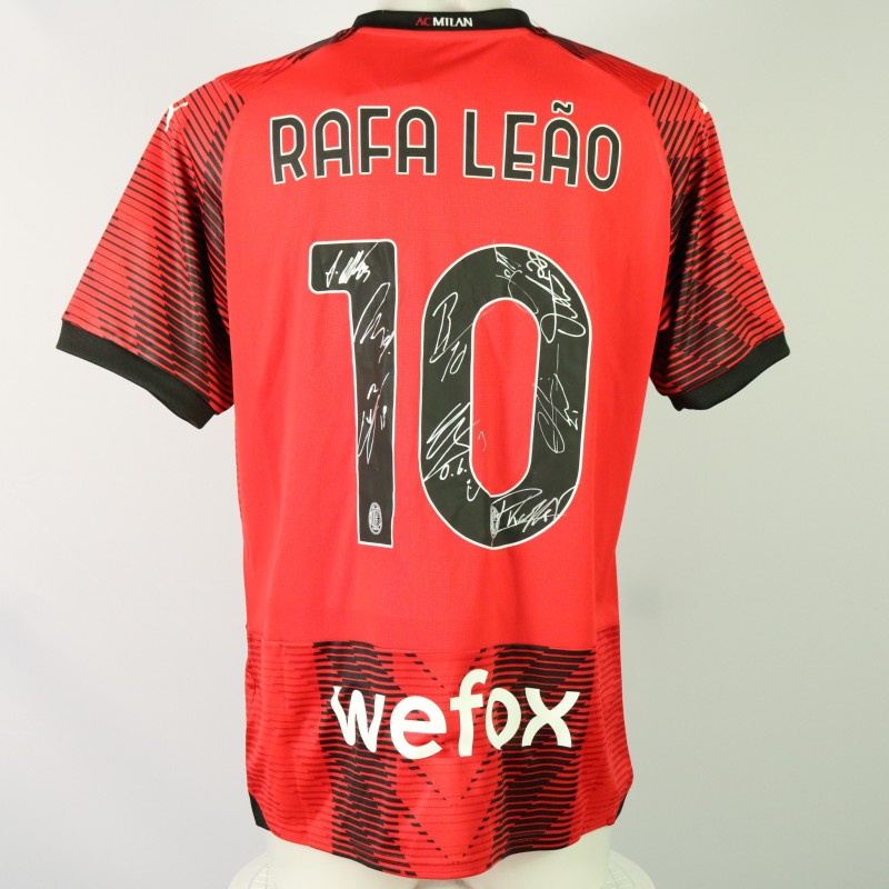 Rafa Leao Official AC Milan Shirt, 2023/24 - Signed by the Squad