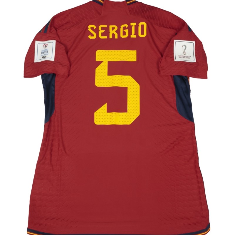 Busquets' Match-Issued Shirt, Spain vs Costa Rica WC 2022