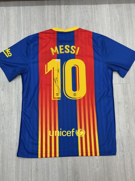 Maglia FC Barcelona 2020-21 "El Classico" firmata da Lionel Messi - Edizione limitata