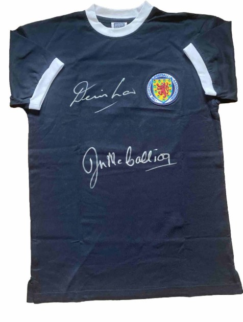 Denis Law and Jim McCalliog Scotland 1967 Signed Shirt