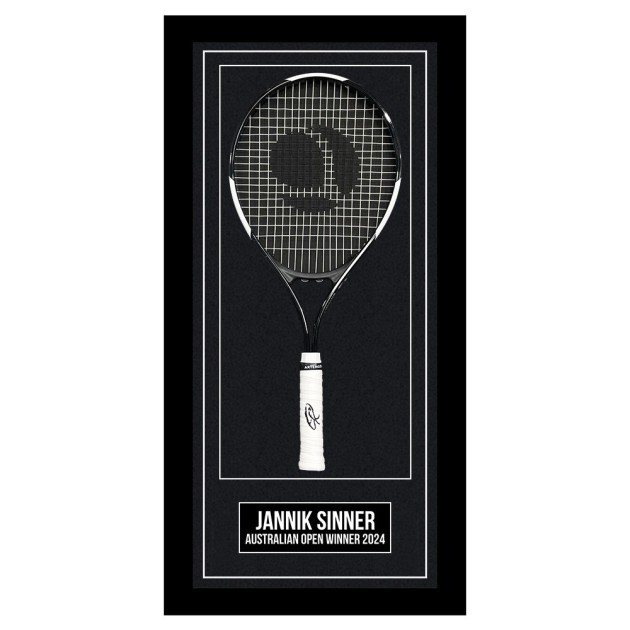 Jannik Sinner Signed and Framed Tennis Racket